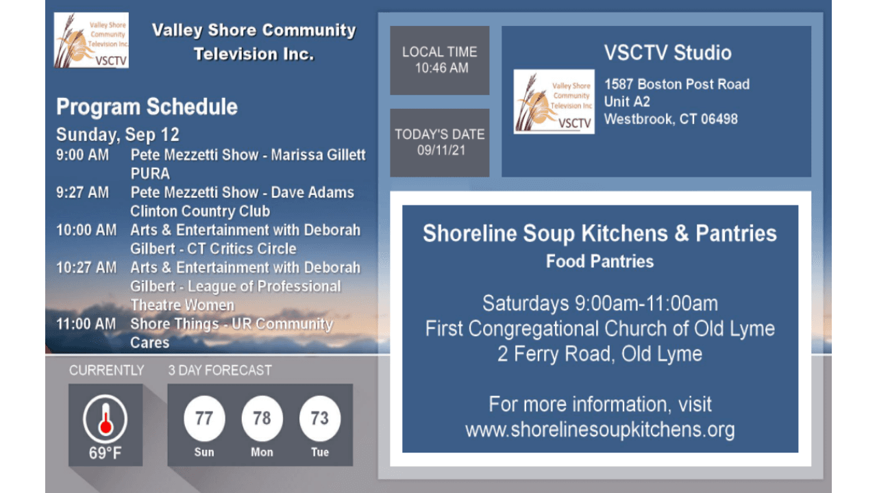 VSCTV took advantage of free channel design templates for their Cablecast CG bulletin board.