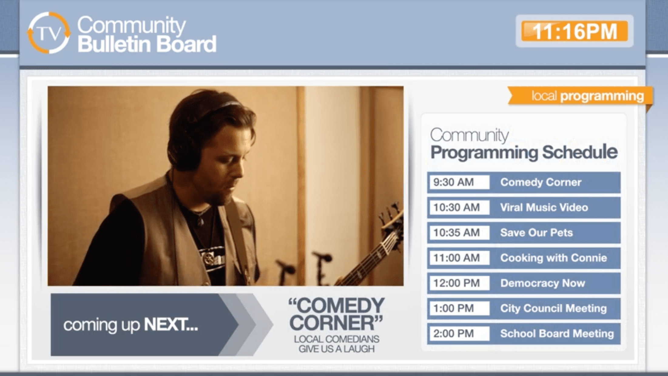 Screenshot of design for Cablecast CG Channel