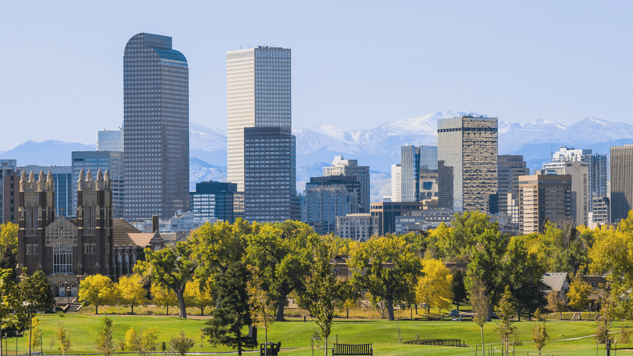 Scenic photo of downtown Denver Colorado for NATOA 2022