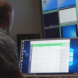 A person using Cablecast Video Automation Software at Eagle Coutny