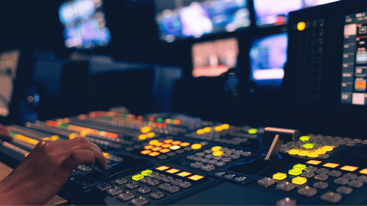 Image of control room in a broadcast studio
