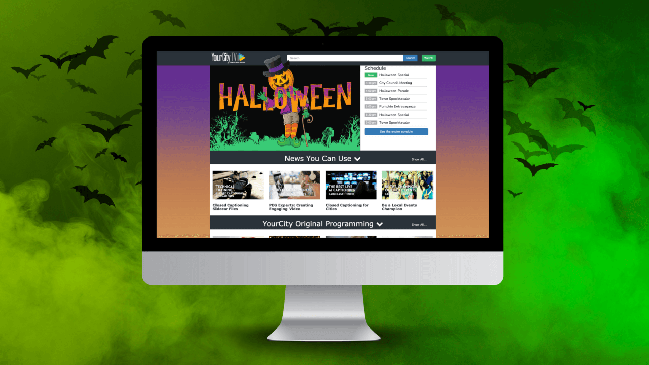 A Halloween themed Internet Channel for a community media center, powered by Cablecast