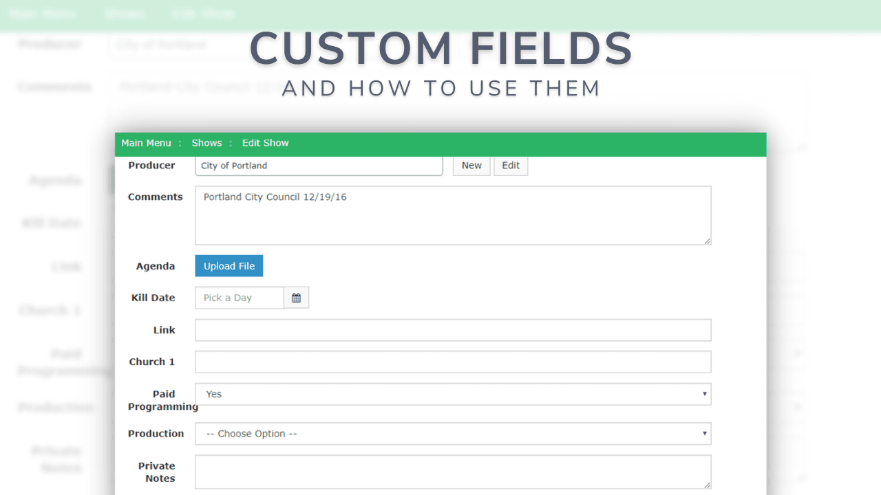 Custom Fields on Cablecast How-To Image