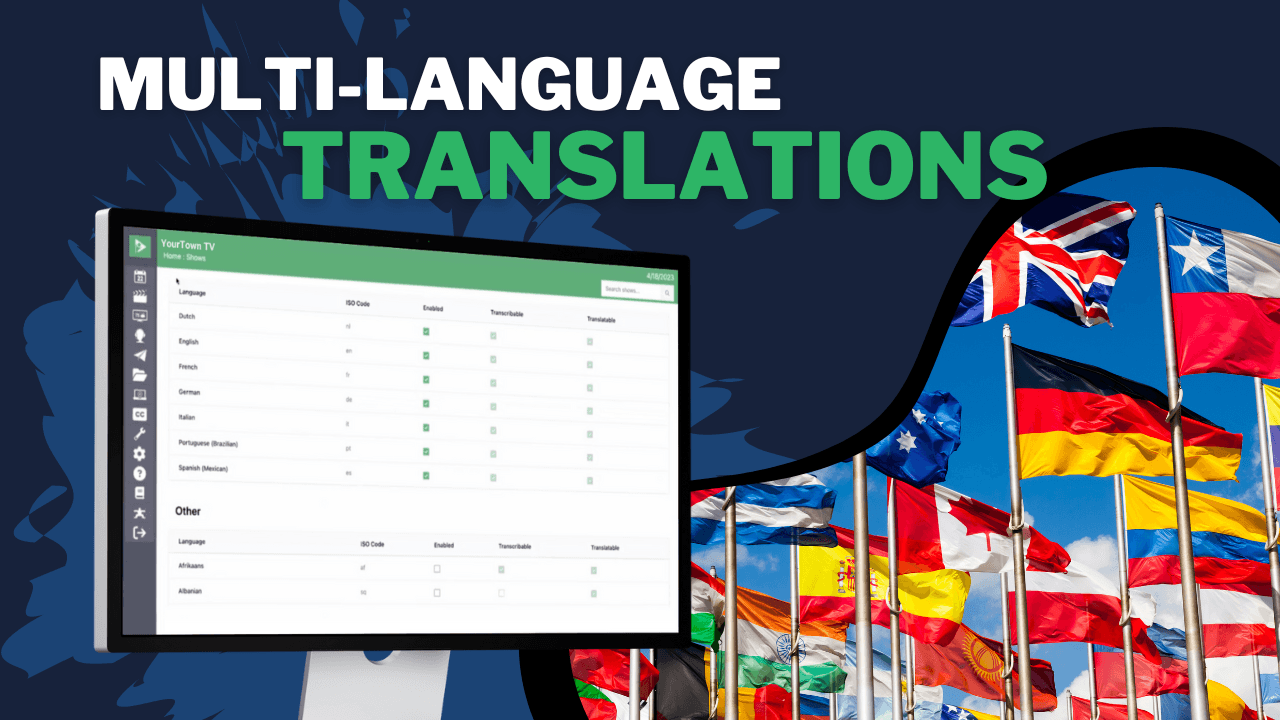Cablecast multi-language translations via Cablecast Text Track UI