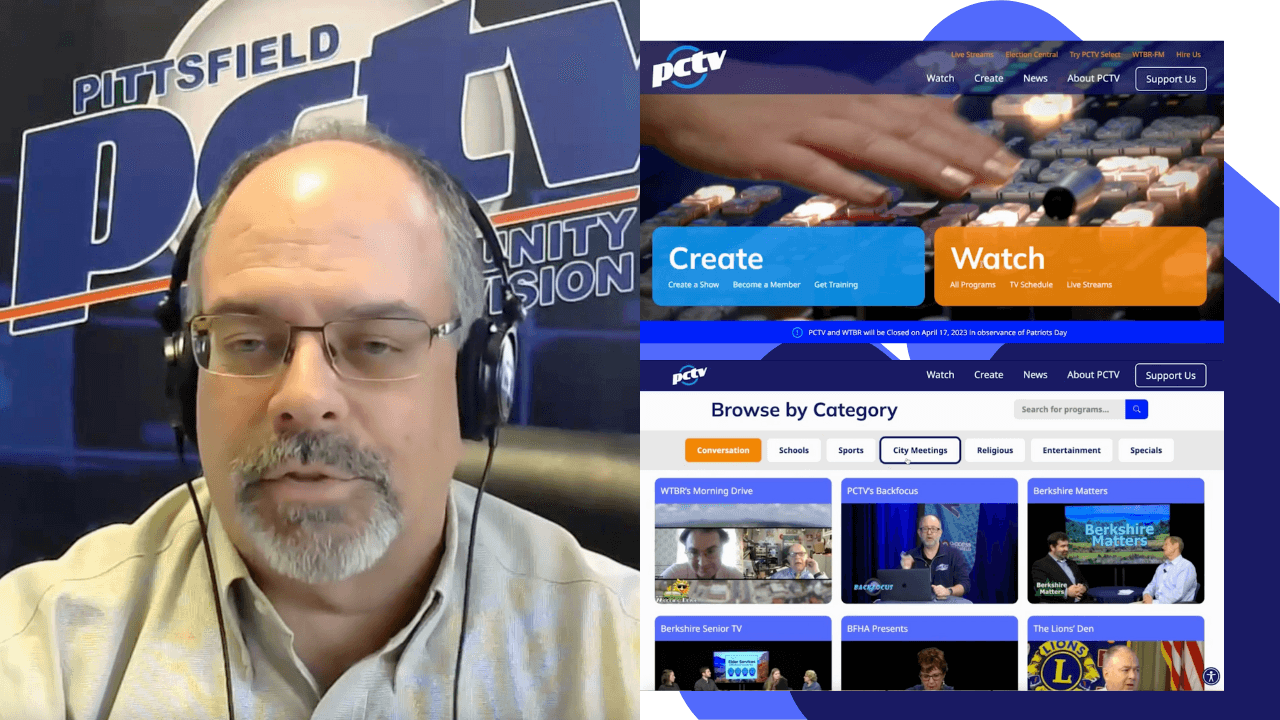 PCTV's Shawn Serre talks about setting up their Cablecast Internet Channel, and a screenshot of their homepage