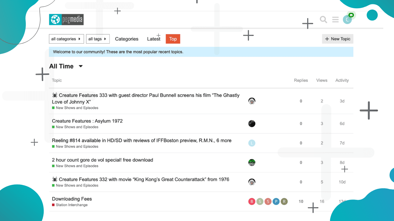 PEGMedia Content Exchange site Forum feed