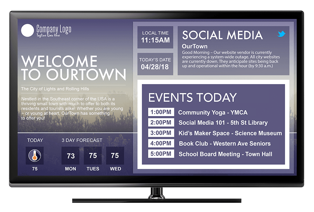 Burbio Cablecast CG Bulletin Board