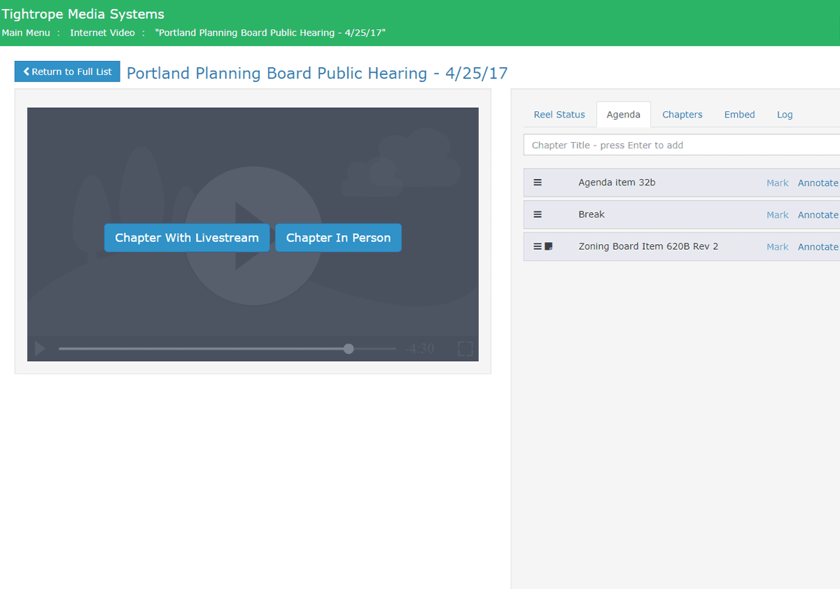 Chaptering Live Events