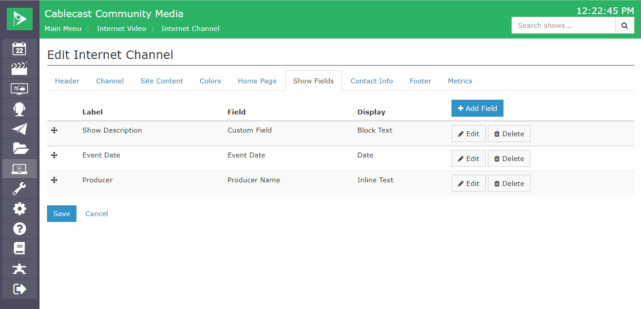 Show Detail Field Configuration